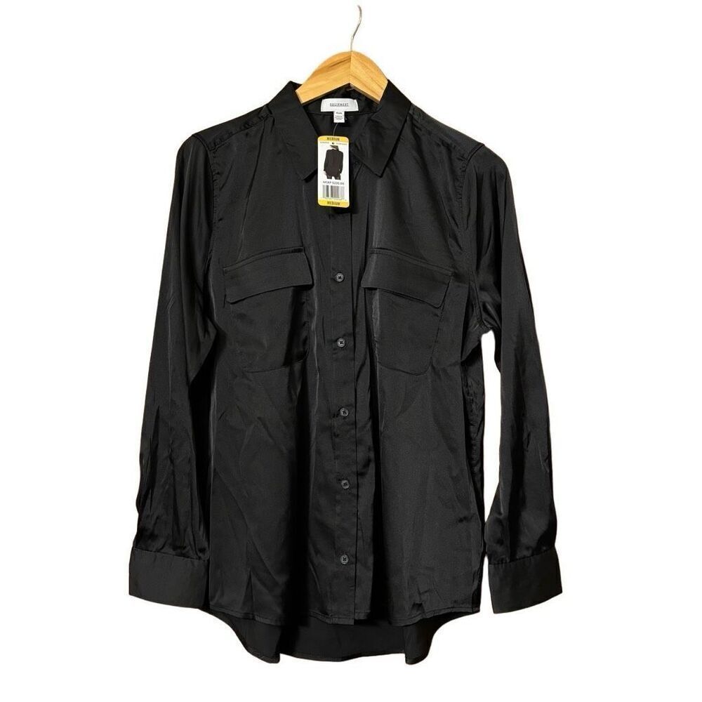 Equipment Women's Classic Fit Long Sleeve Signature Button Down Blouse medium ne